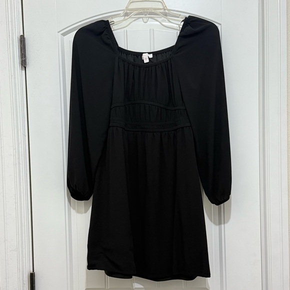 Gianni Bini GB Girls Black Long Sleeve Mini Peasant Dress - Kids XL 14 EUC - Picture 1 of 2